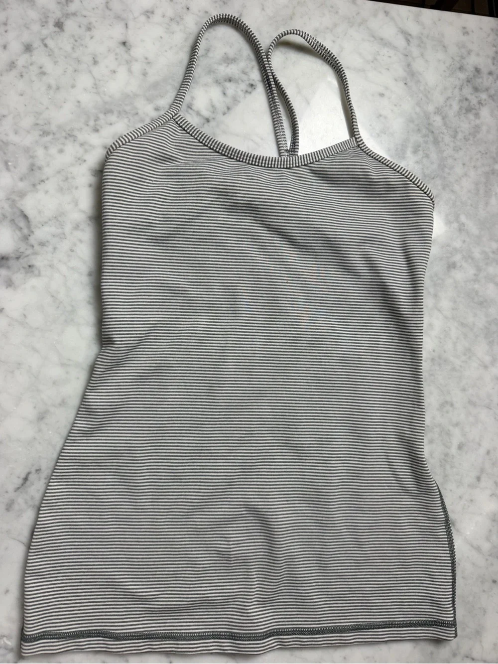 lululemon athletica Gray & White Striped Spaghetti Strap Camisole